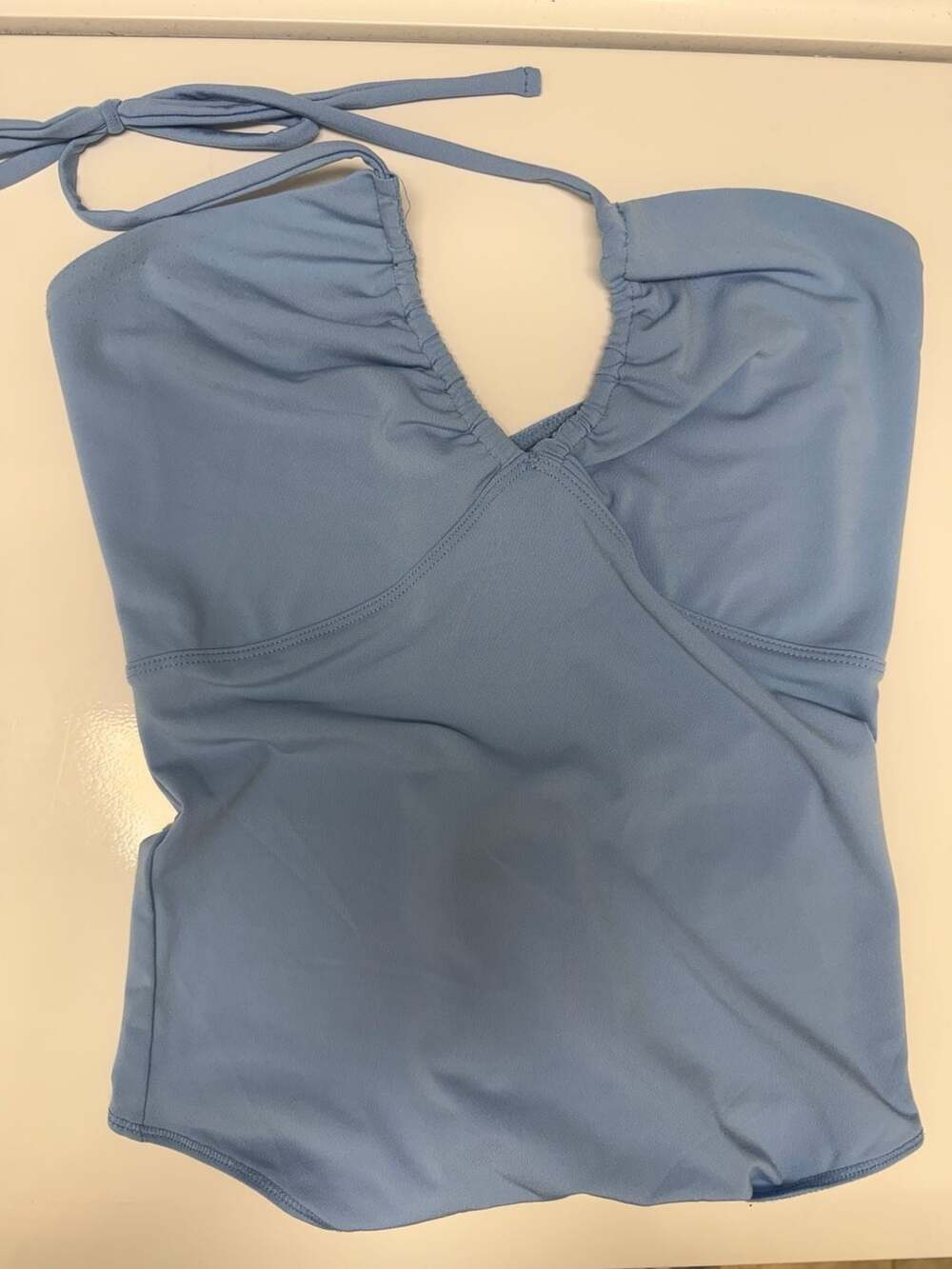 Abercrombie & Fitch Soft A&F Collection Halter Ruched Bodysuit